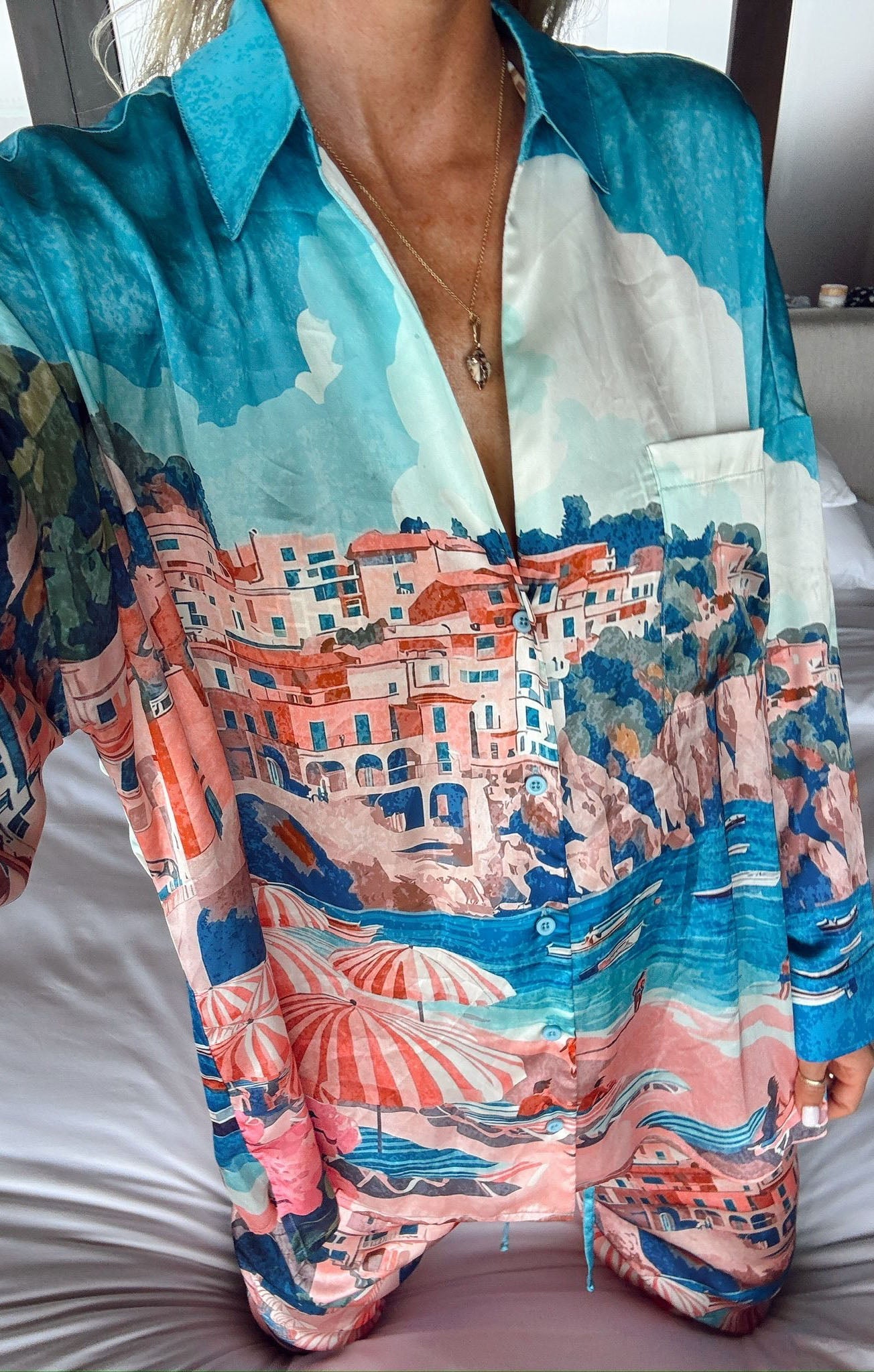 Overslept PJ Set ~ Oasis Beach Club Silky