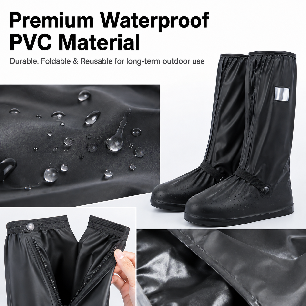 Waterproof Reusable Shoe Covers, Non‑Slip Rain Overshoes for Outdoor