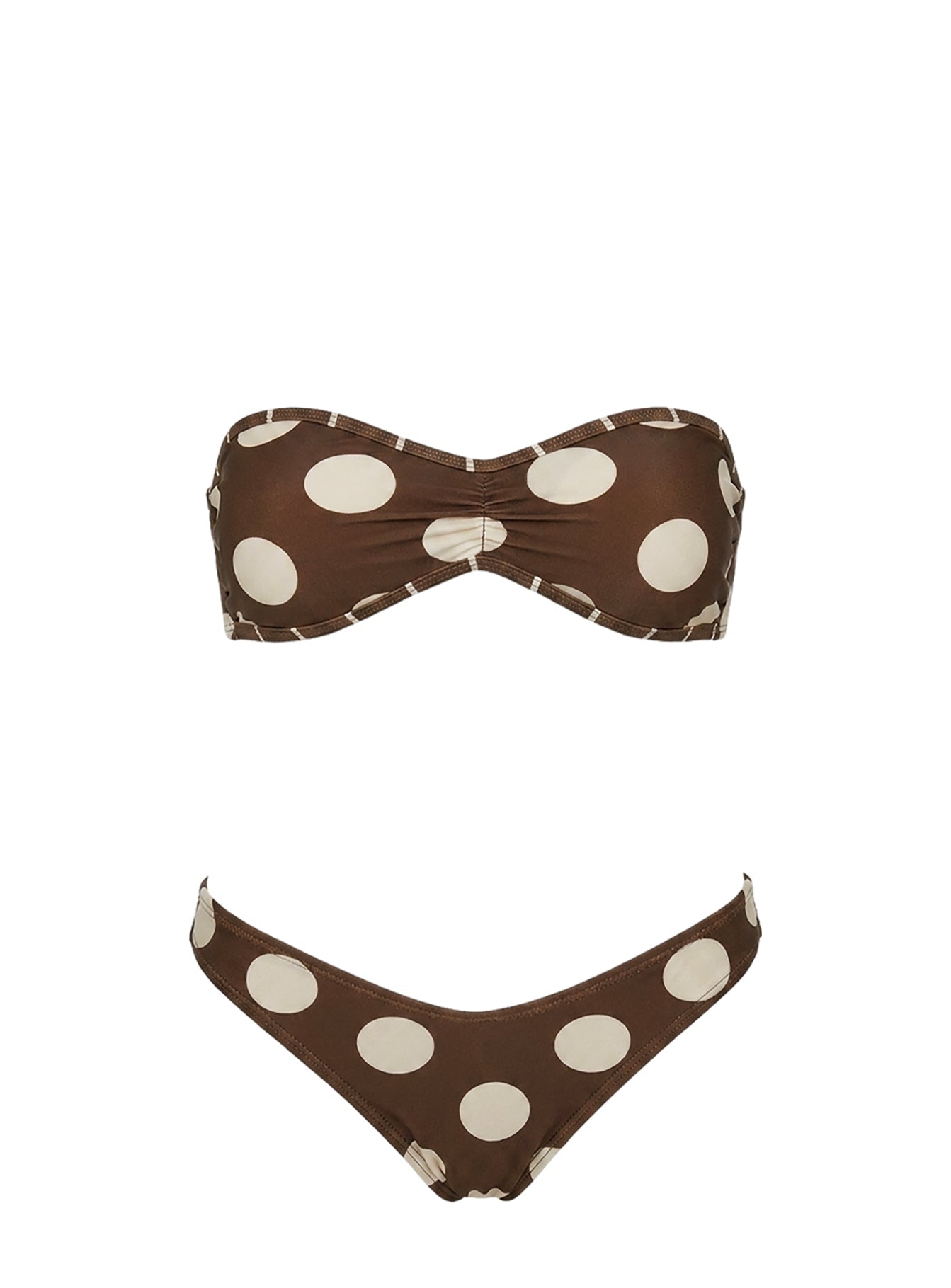 Calbira Cheeky Bikini Bottoms Brown / Cream Polka
