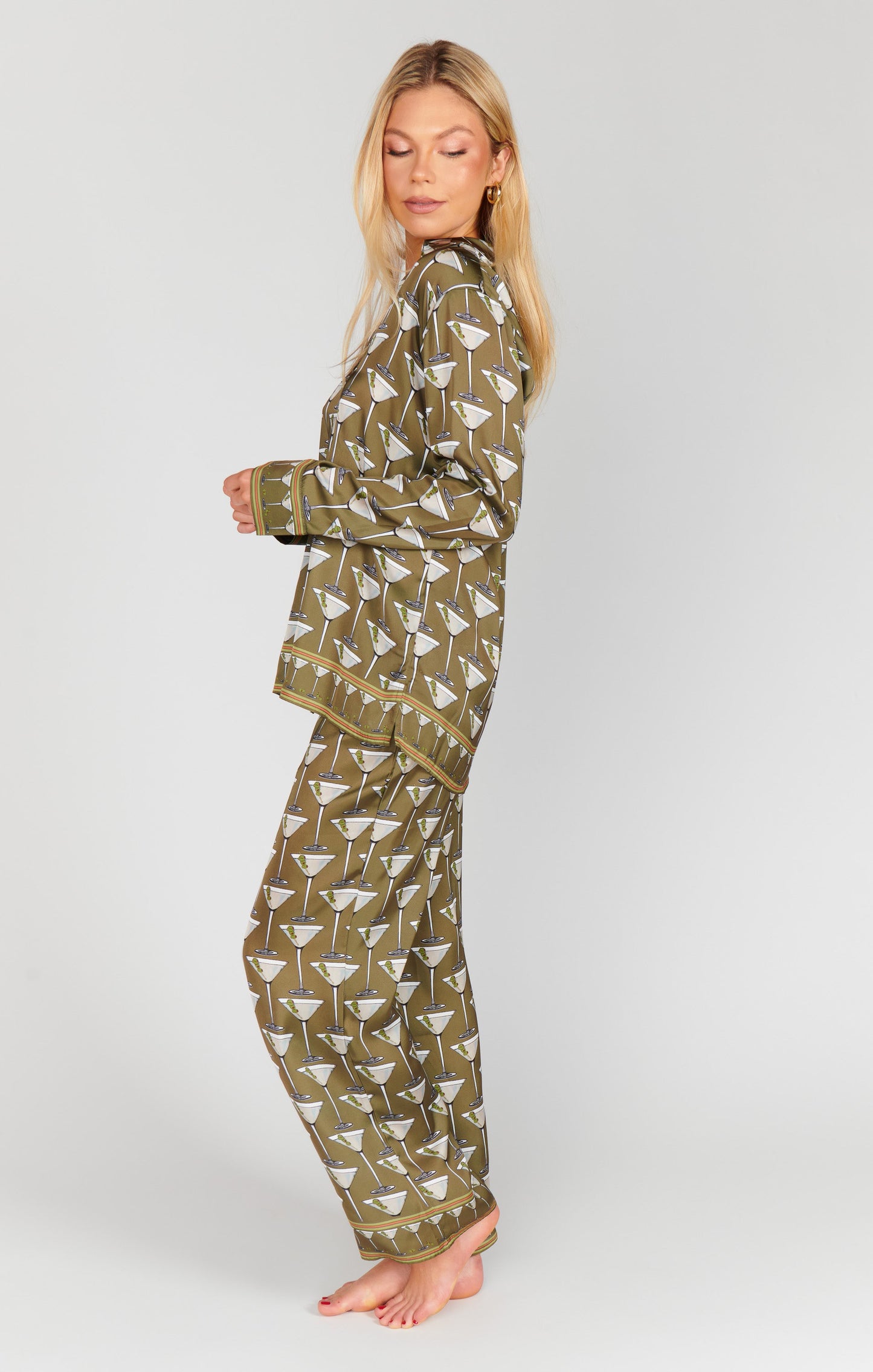 Overslept PJ Set ~ Extra Dirty Martini Silky