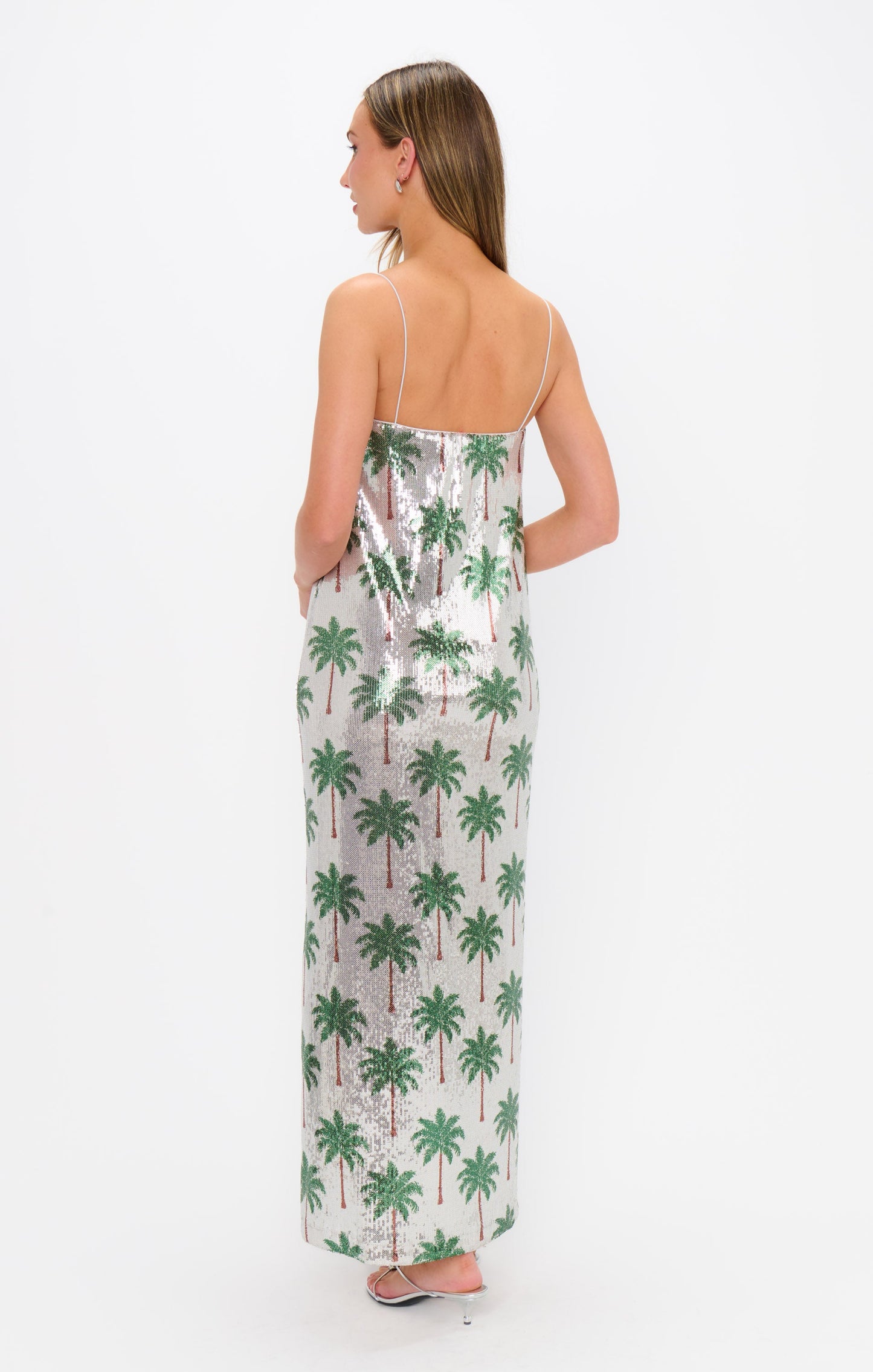 Lizzy Midi Dress ~ Disco Palm Sequins