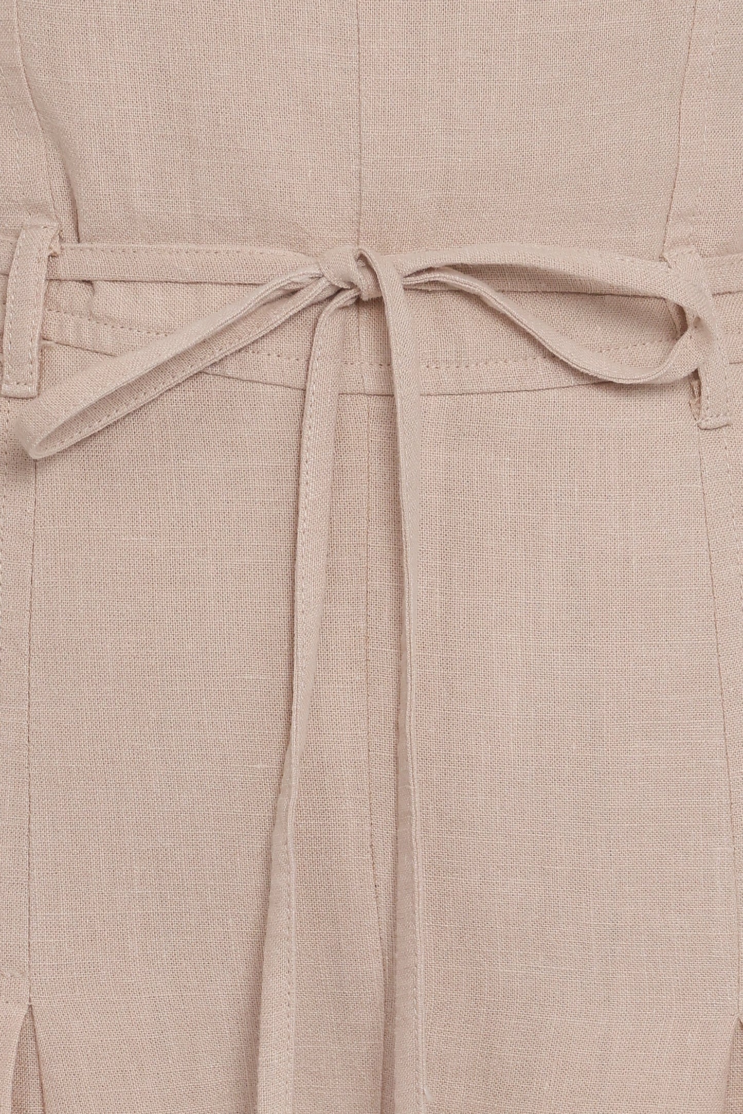 Calliope Tie Waist Jumpsuit - Wheat