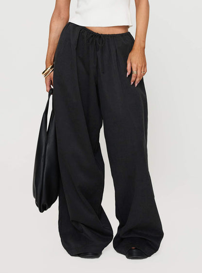 Bungala Oversized Relaxed Pants Black Petite