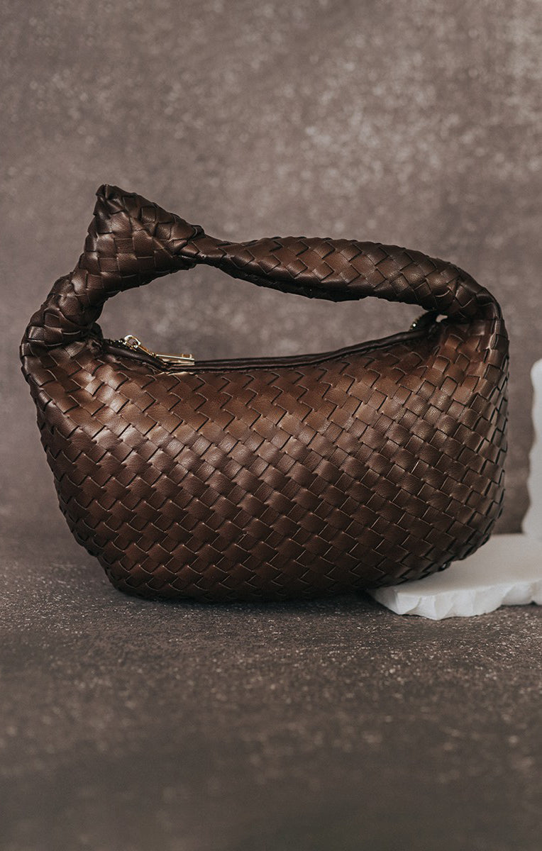 Melie Bianco Willow Woven Bag ~ Espresso