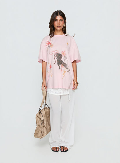 Blooming Love Oversized Graphic Tee Pink