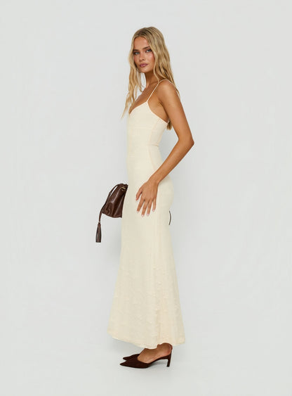 Amika Lace Maxi Dress Cream