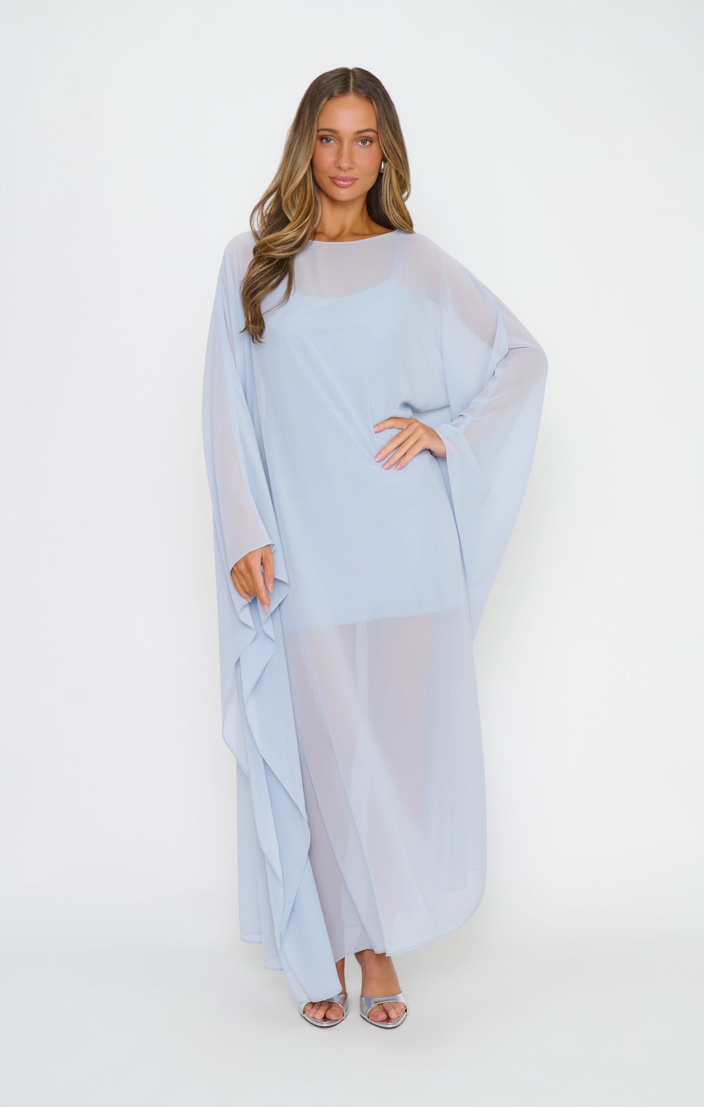 Olsen Maxi Dress ~ Steel Blue Chiffon