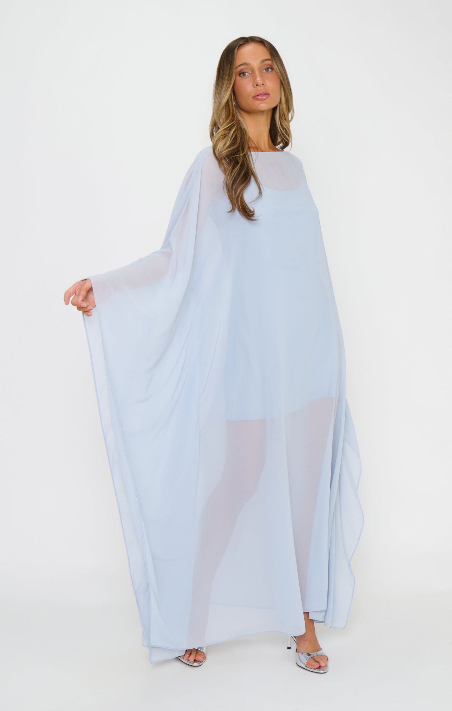 Olsen Maxi Dress ~ Steel Blue Chiffon