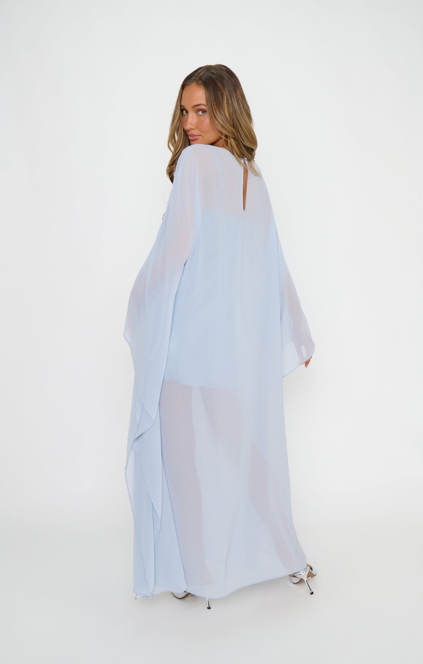 Olsen Maxi Dress ~ Steel Blue Chiffon