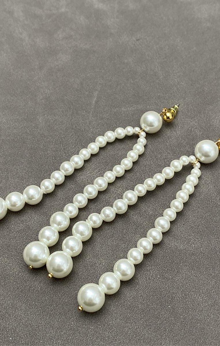 Pearl Tassle Earrings ~ Pearl