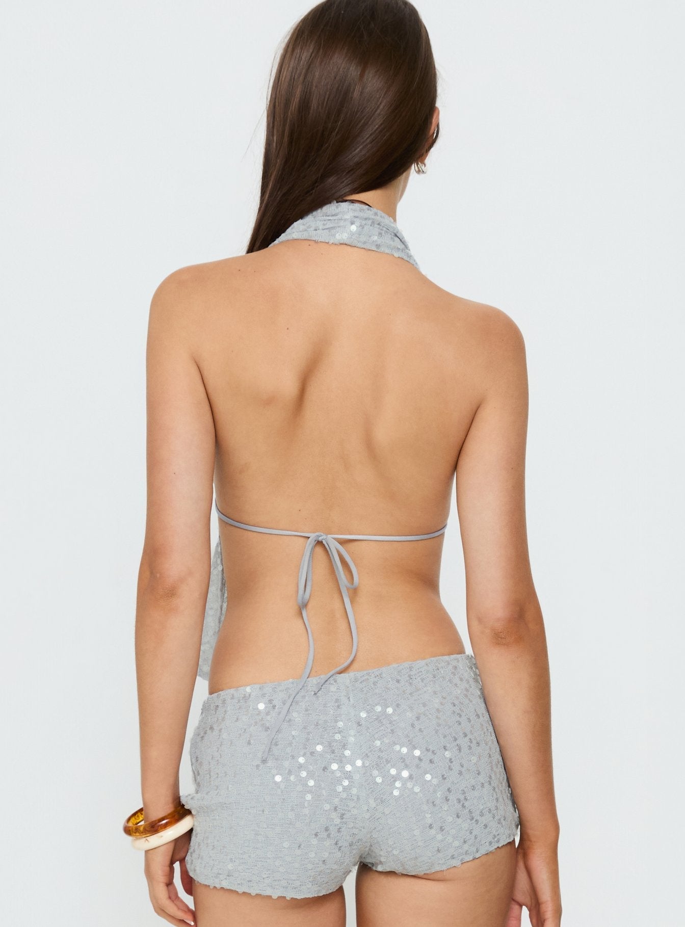Bright Futures Halter Shimmer Top Lilac