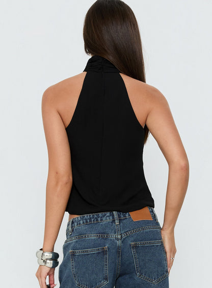 Adalynne Twist Front Top Black
