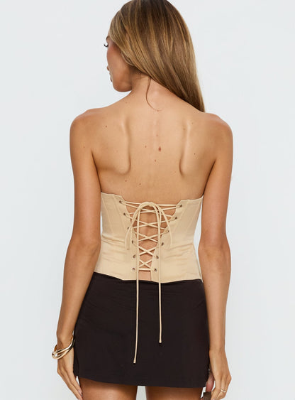 Afelia Strapless Corset Top Lemon