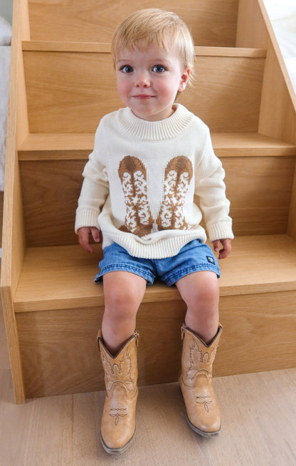 Little Stay Awhile Sweater ~ Cowboy Boot Knit