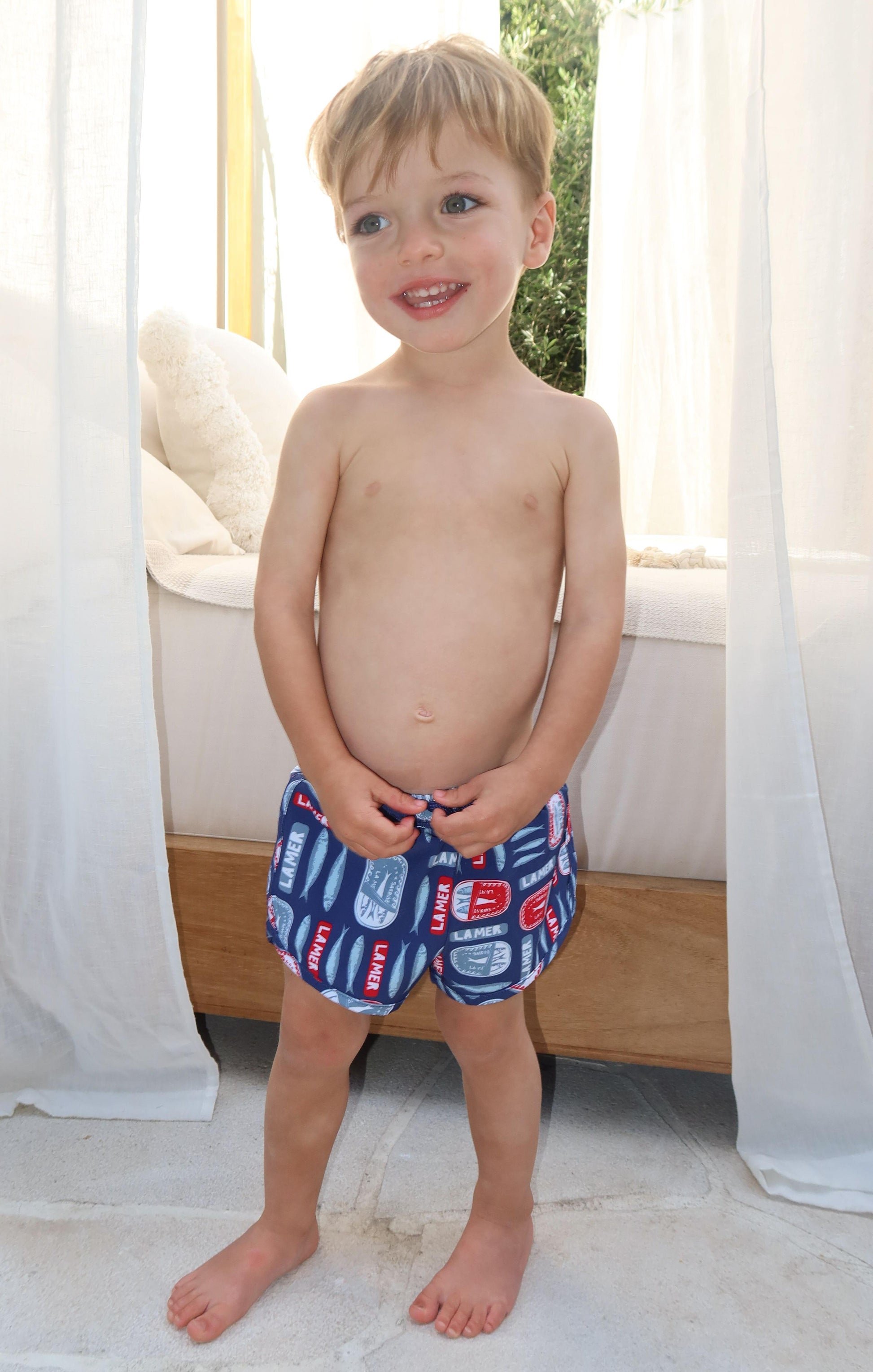 Little Beach Bum Trunks ~ Salty Sardines