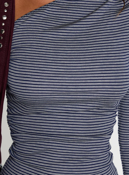 Beller Long Sleeve Top Navy Stripe