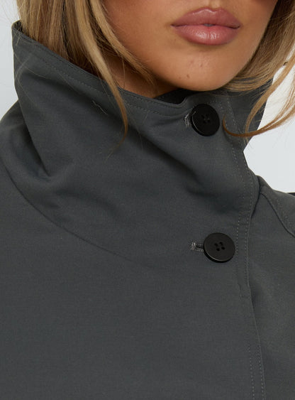 Blanc Cropped Trench Coat Olive