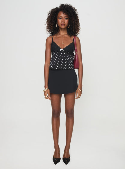 Castien Top Black Polka