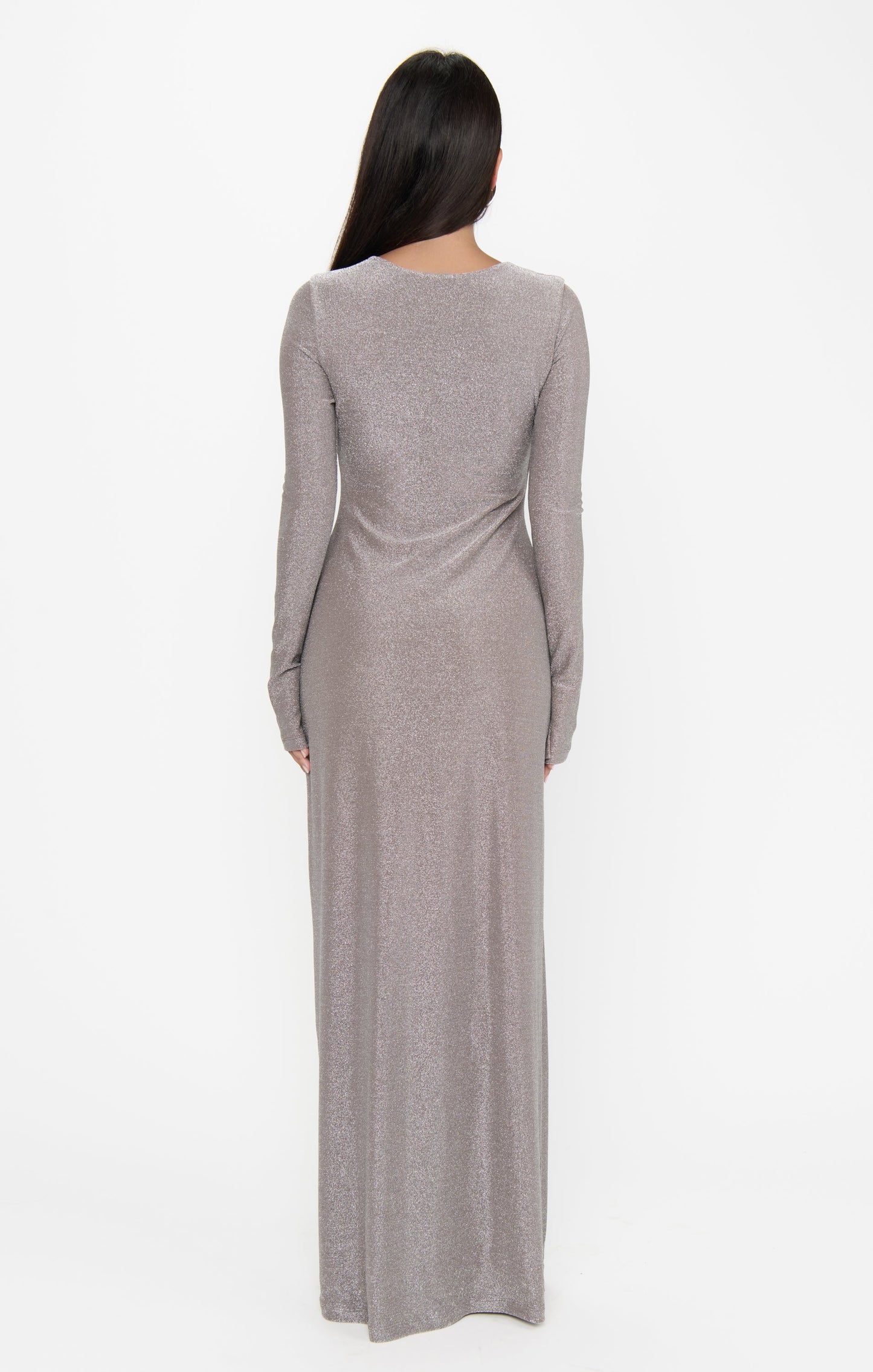 Lopez Maxi Dress ~ Silver Stretch