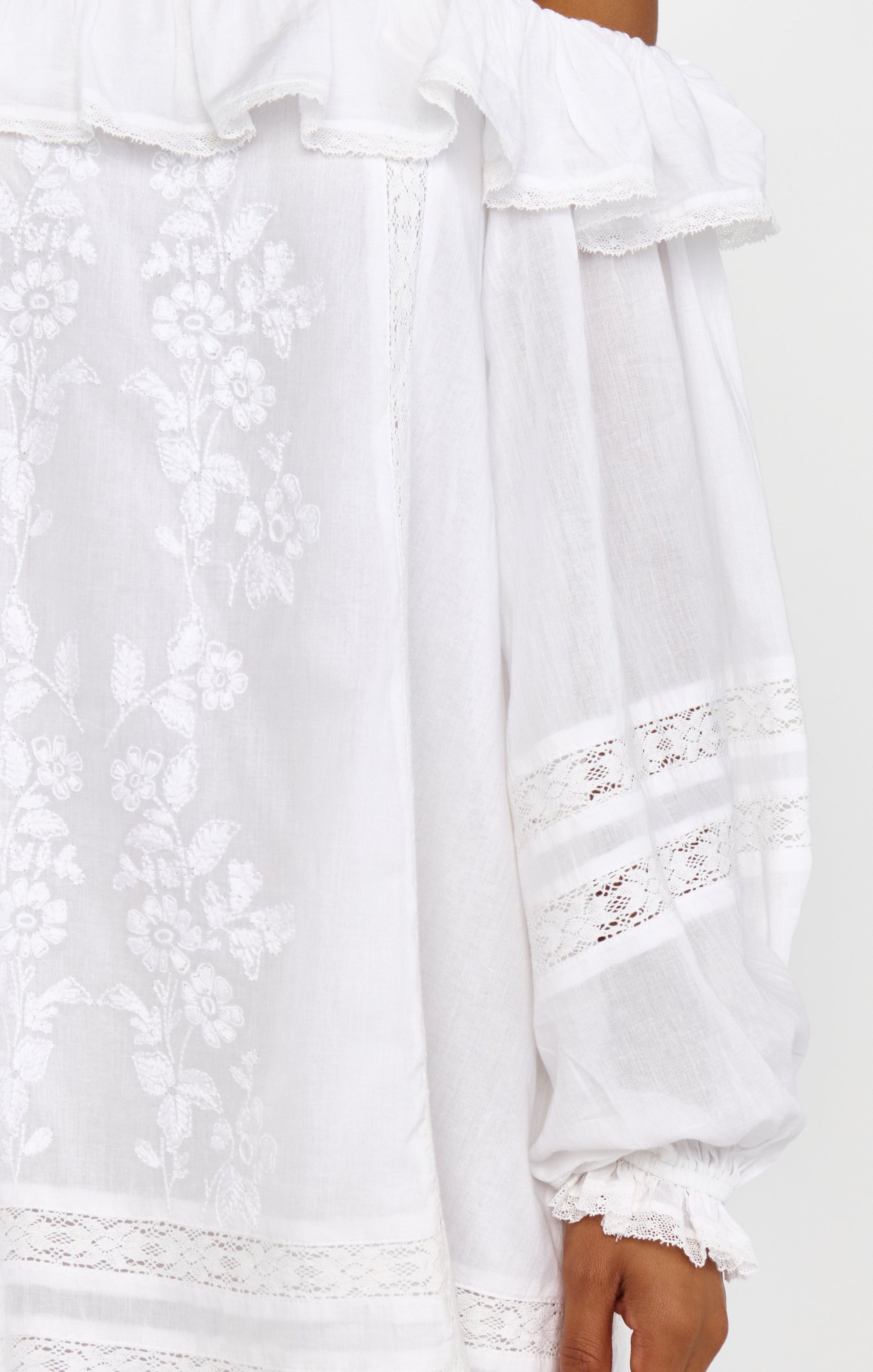 Meadow Mini Dress ~ Cream Voile Trim