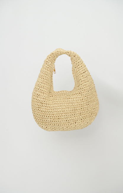 Raffia Hobo Bag ~ Light Tan