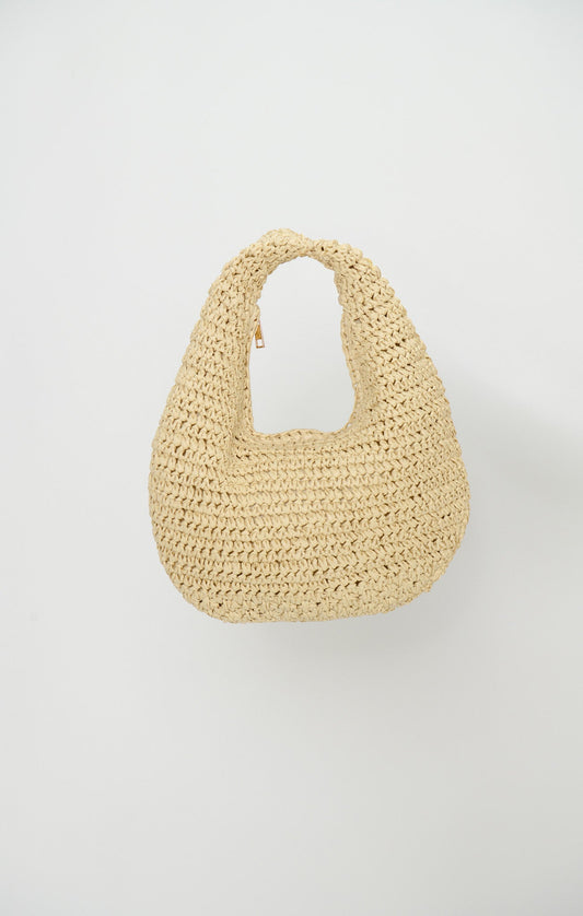 Raffia Hobo Bag ~ Light Tan
