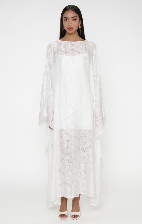 Olsen Maxi Dress ~ White Daisy Burnout