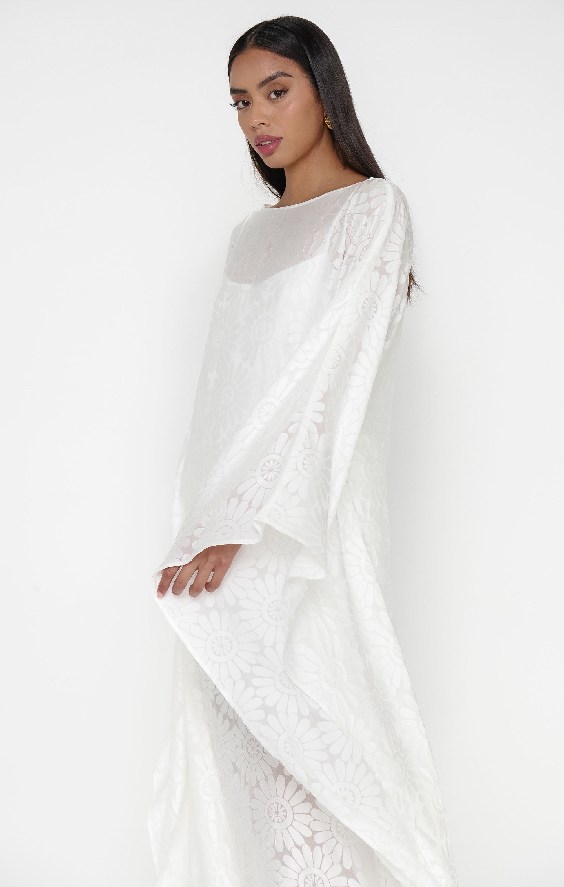 Olsen Maxi Dress ~ White Daisy Burnout