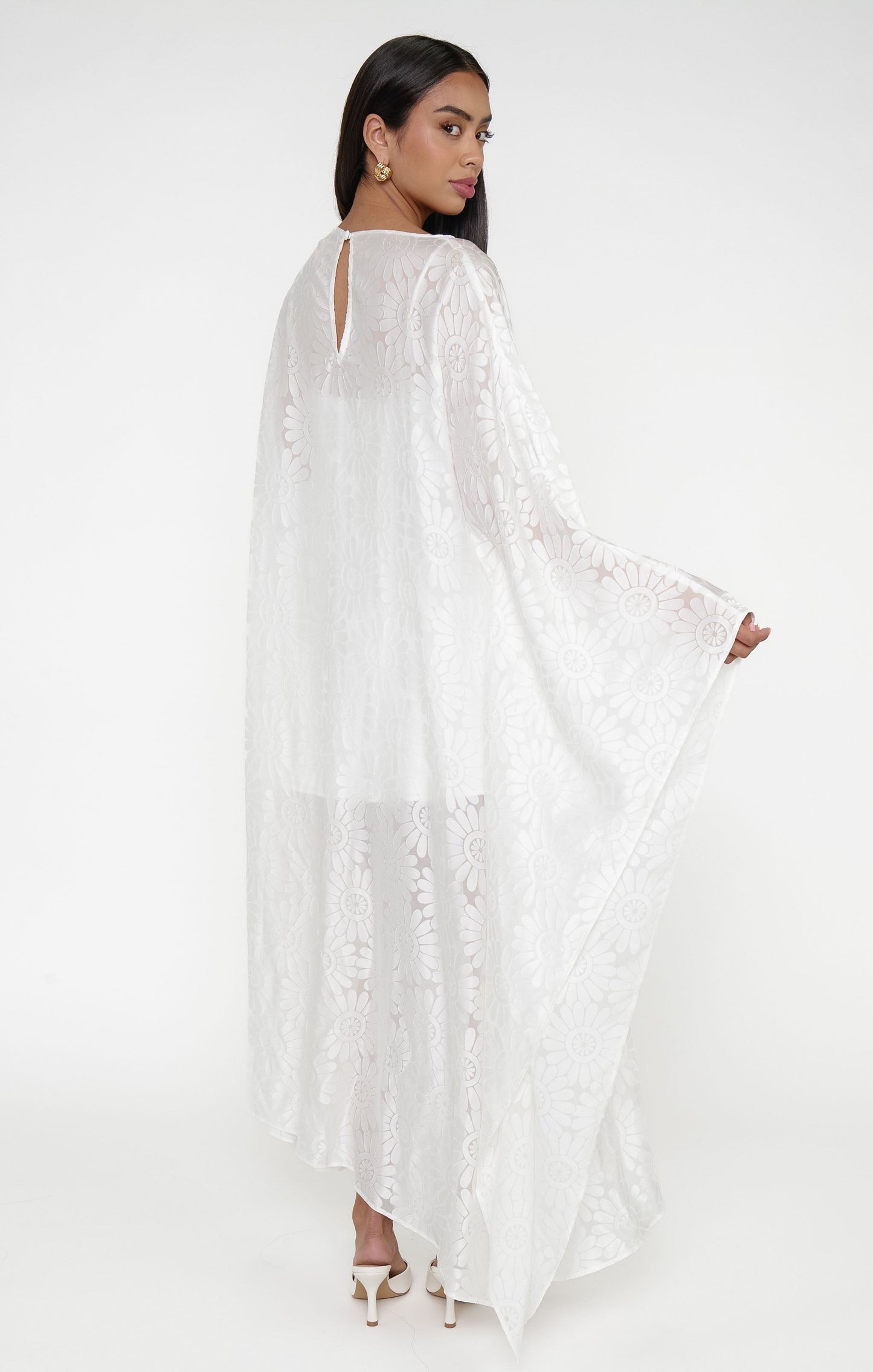 Olsen Maxi Dress ~ White Daisy Burnout