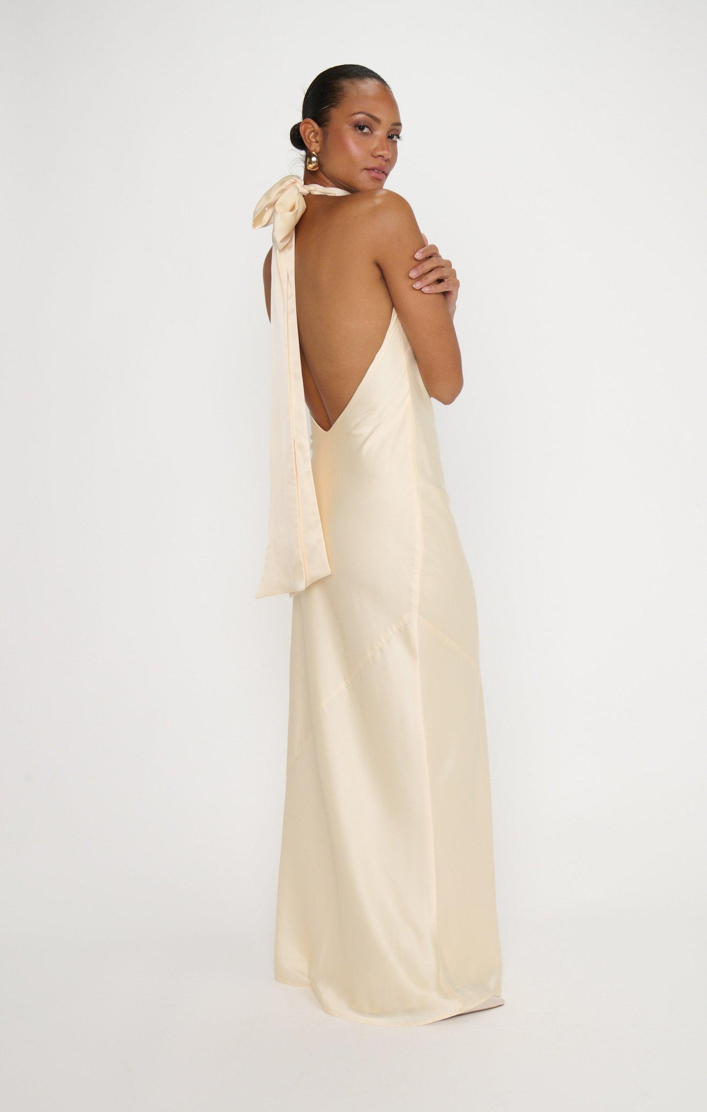 Lisa Maxi Dress ~ Buttercream Luxe Satin