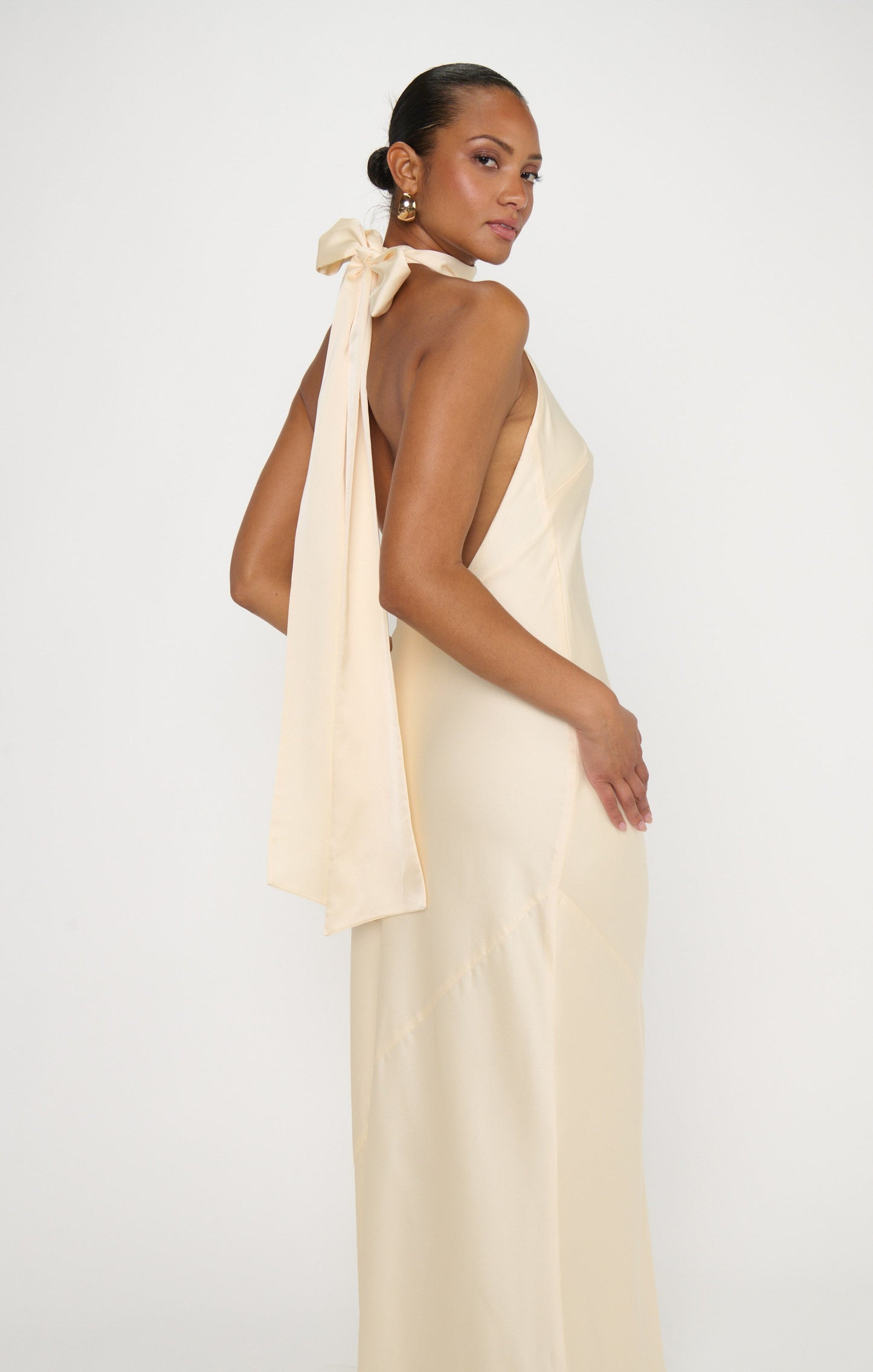 Lisa Maxi Dress ~ Buttercream Luxe Satin