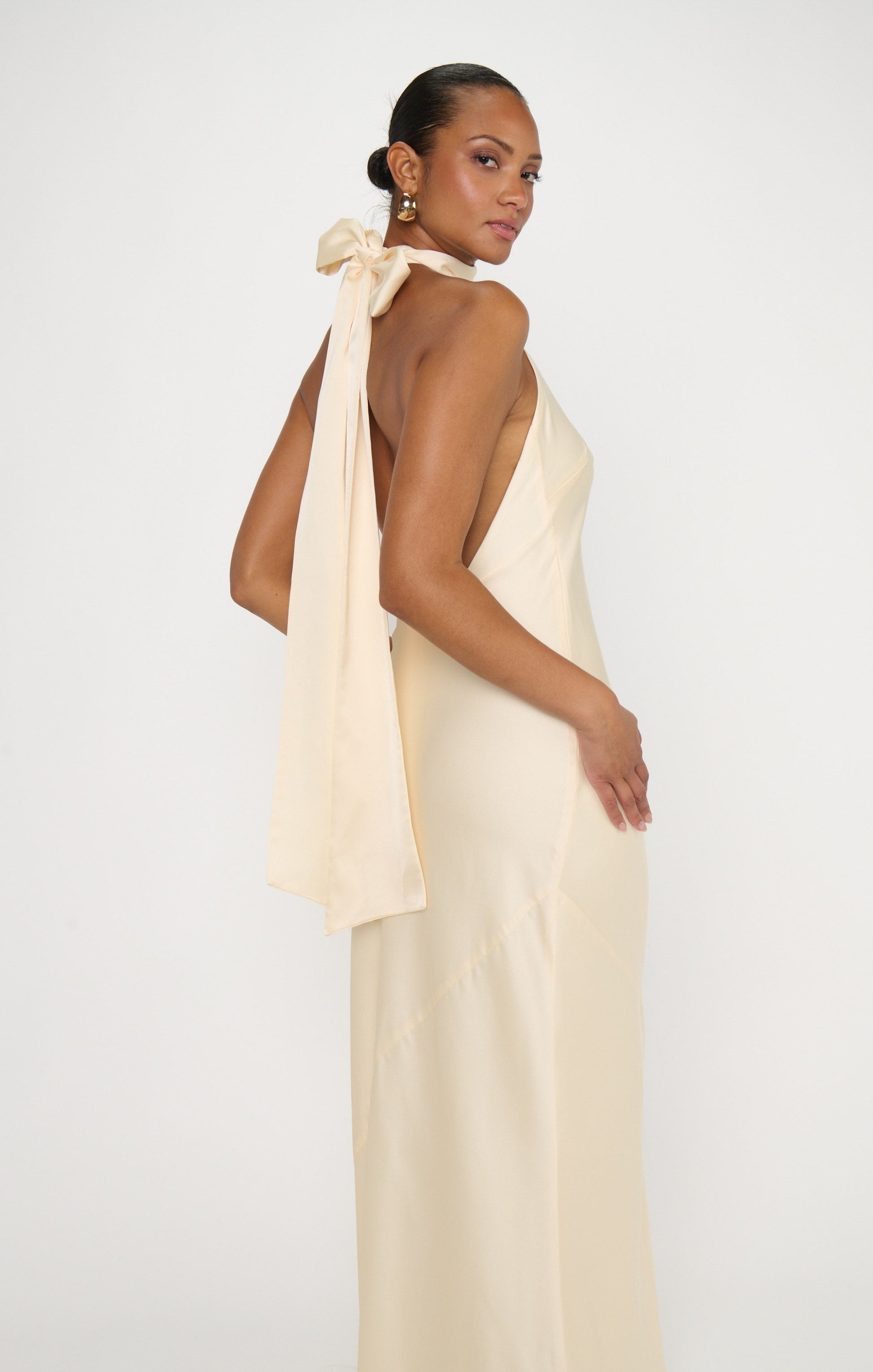 Lisa Maxi Dress ~ Buttercream Luxe Satin