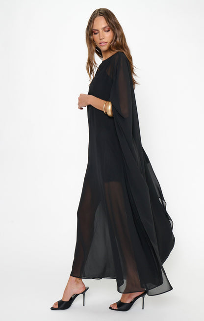 Olsen Maxi Dress ~ Black Chiffon