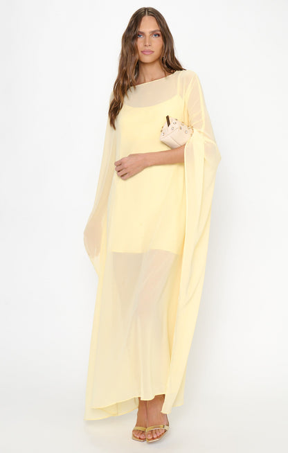 Olsen Maxi Dress ~ Pale Yellow Chiffon