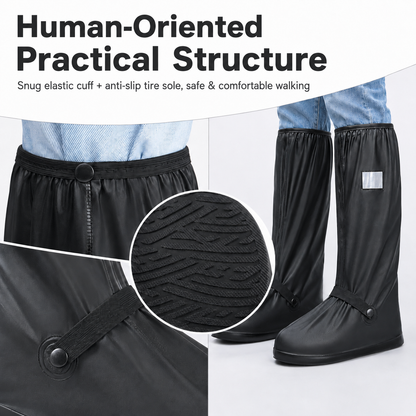 Waterproof Reusable Shoe Covers, Non‑Slip Rain Overshoes for Outdoor
