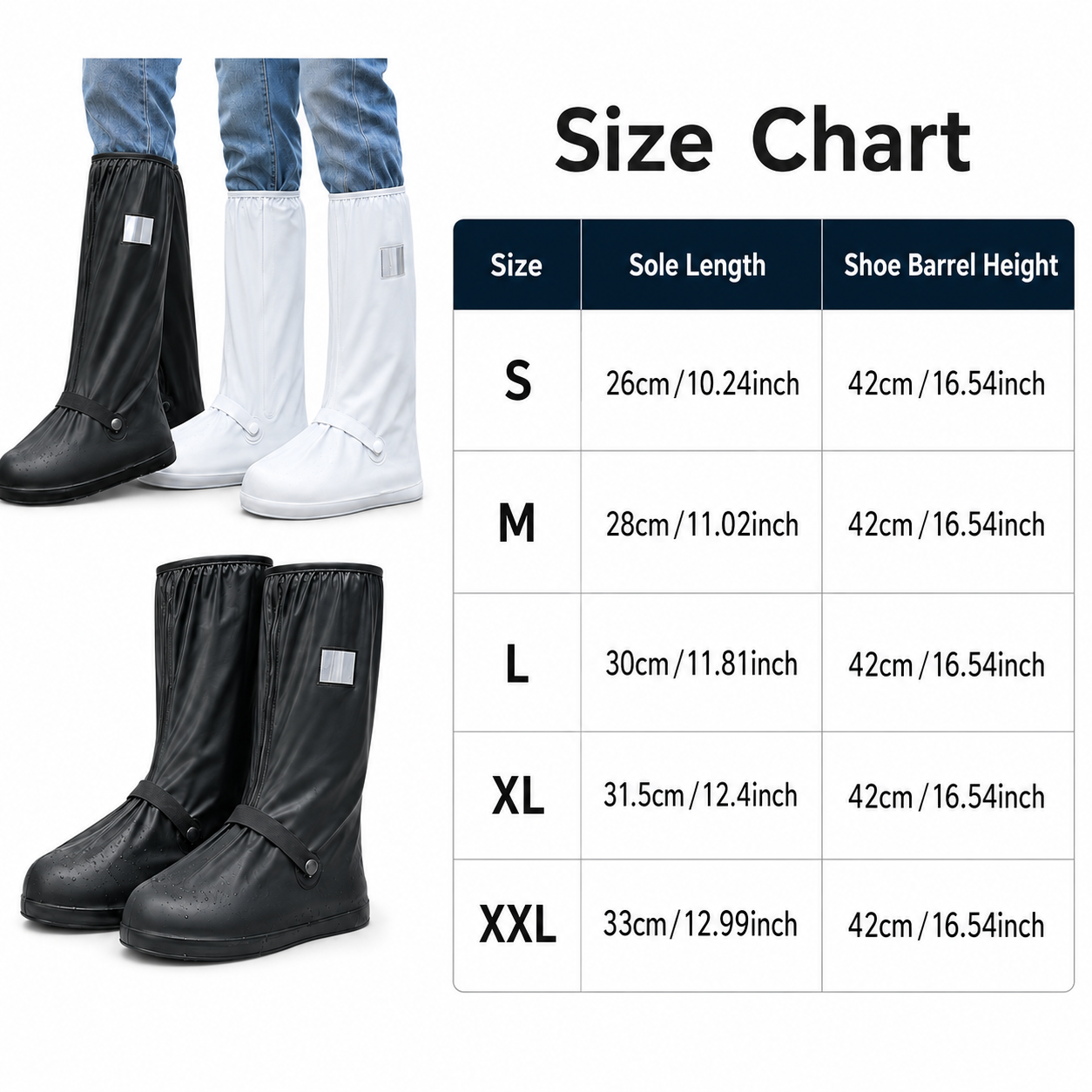 Waterproof Reusable Shoe Covers, Non‑Slip Rain Overshoes for Outdoor