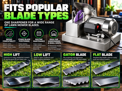 Stainless Steel Lawnmower Blade Sharpening Kit | 30° & 40° Adjustable Angle Bench Mount Blade Grinding Machine,