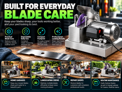 Stainless Steel Lawnmower Blade Sharpening Kit | 30° & 40° Adjustable Angle Bench Mount Blade Grinding Machine,