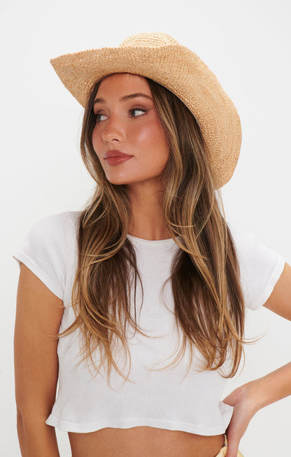 Raffia Cowboy Hat ~ Natural
