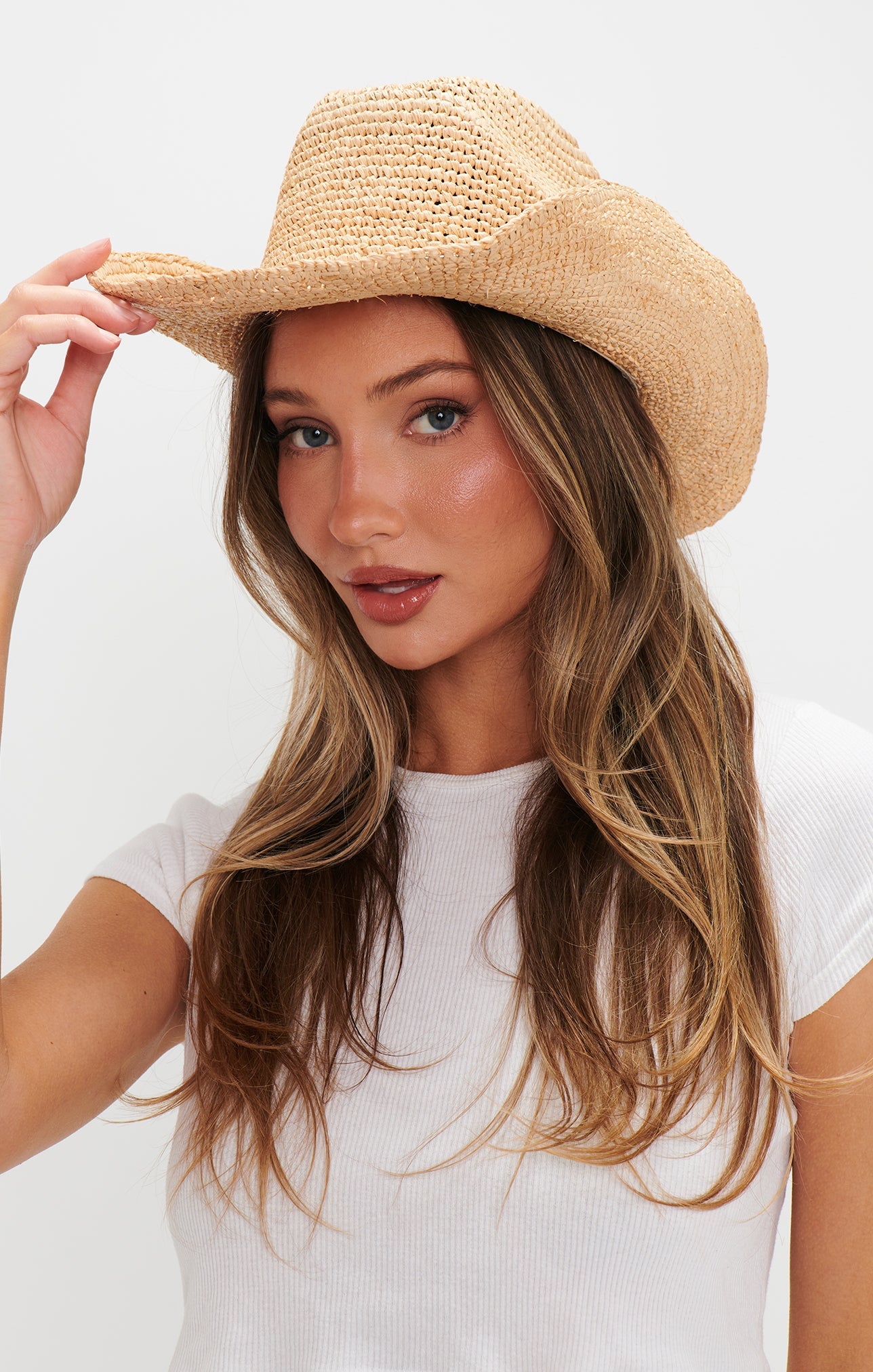 Raffia Cowboy Hat ~ Natural