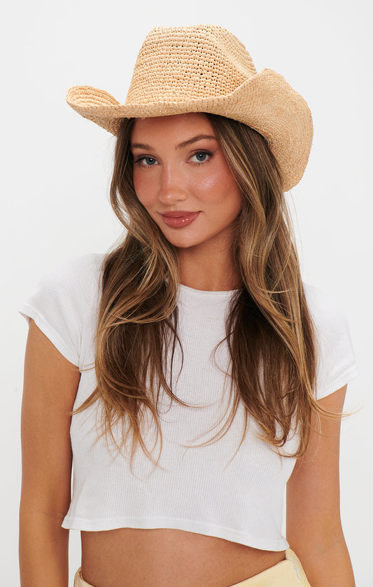 Raffia Cowboy Hat ~ Natural