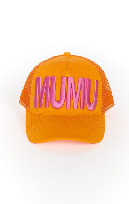 MUMU Terry Trucker Hat ~ Tangerine