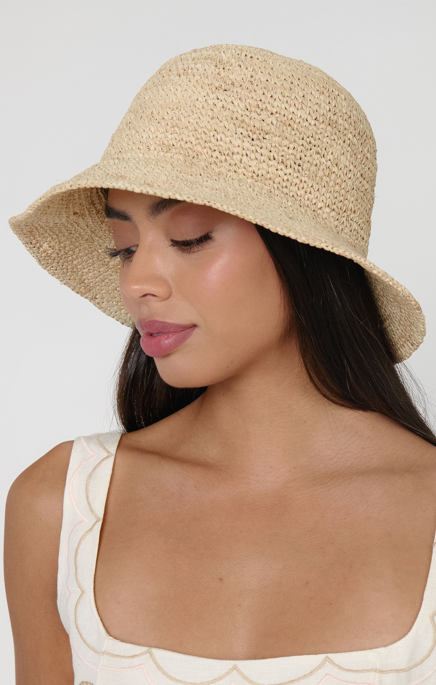 Raffia Bucket Hat ~ Natural