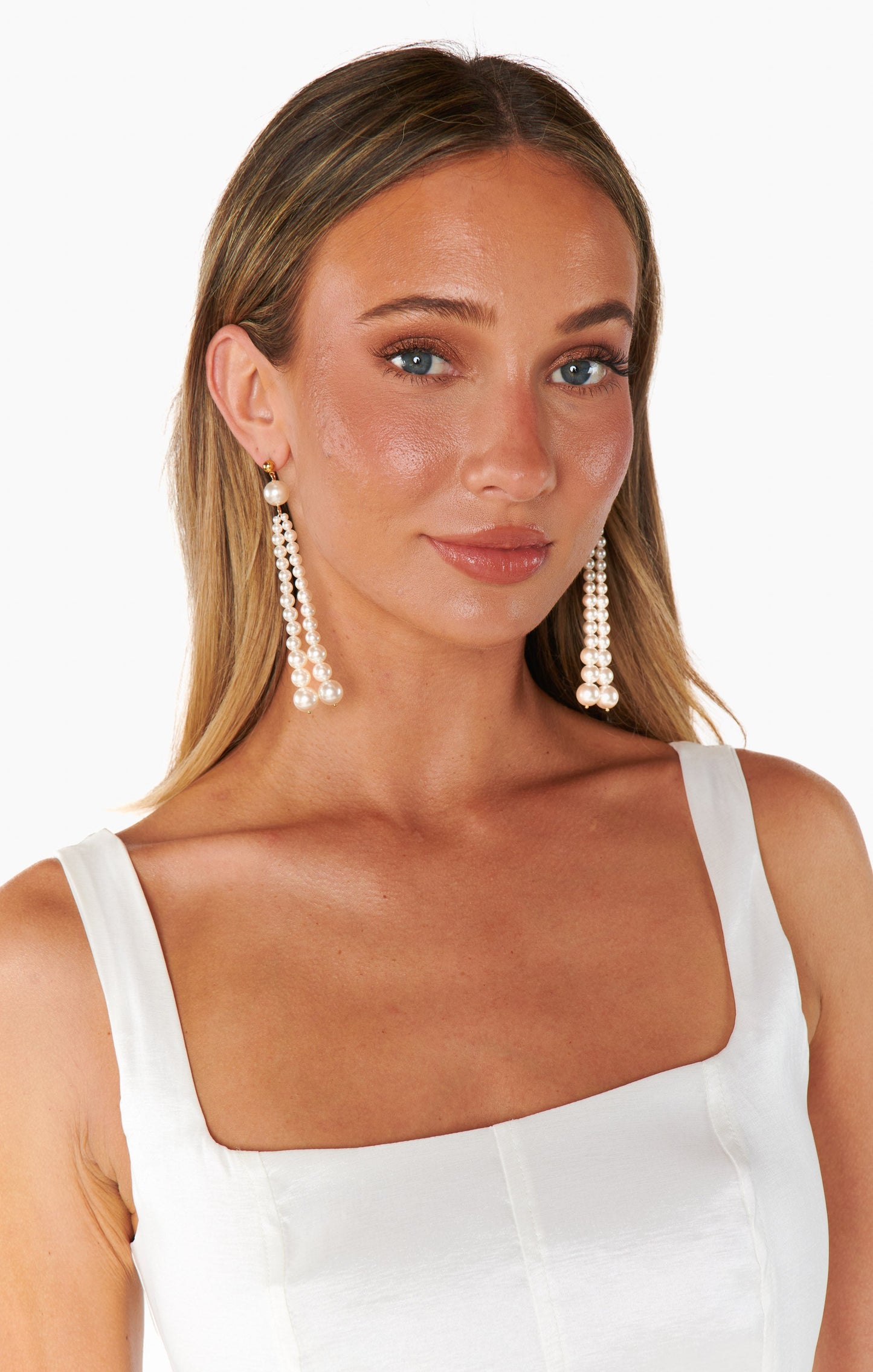 Pearl Tassle Earrings ~ Pearl