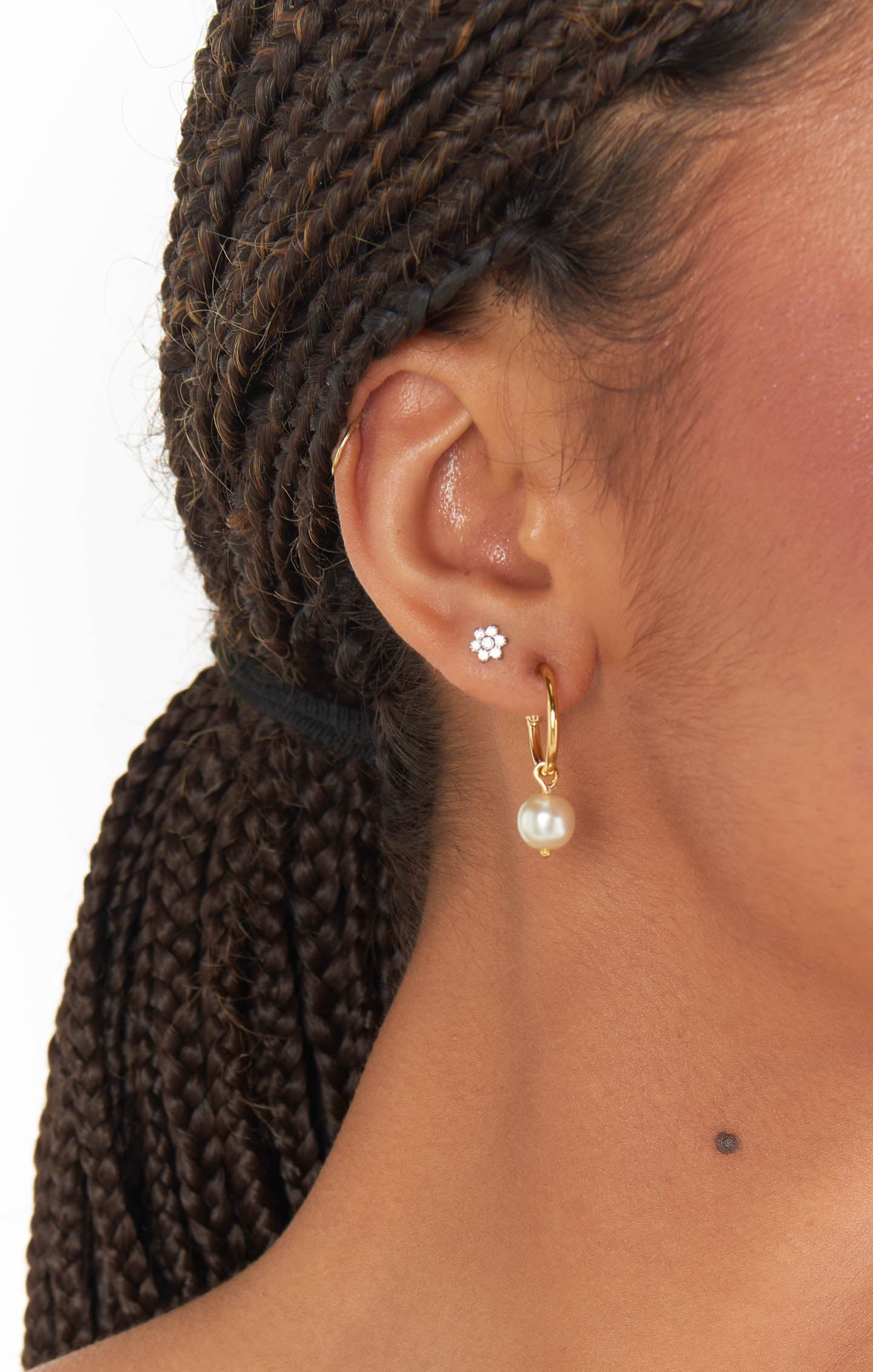 Mumu Weddings x Faithy Jewels Pearl Drop Hoop ~ Gold-Pearl
