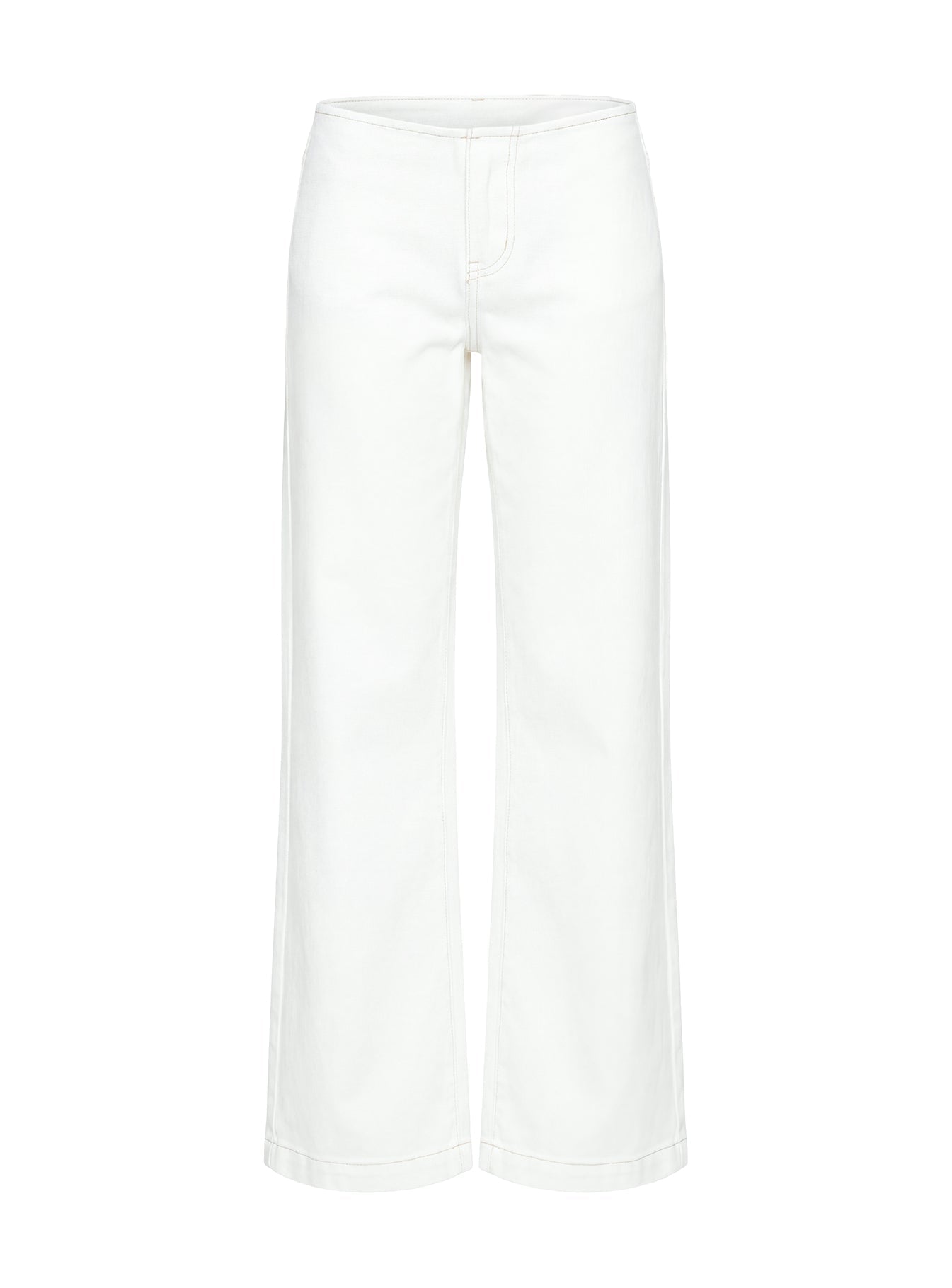 Buenos No Waist Low Rise Straight Leg Jeans White