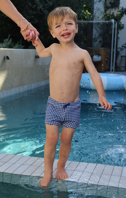 Lil Dude Shorts ~ Blueberry Gingham