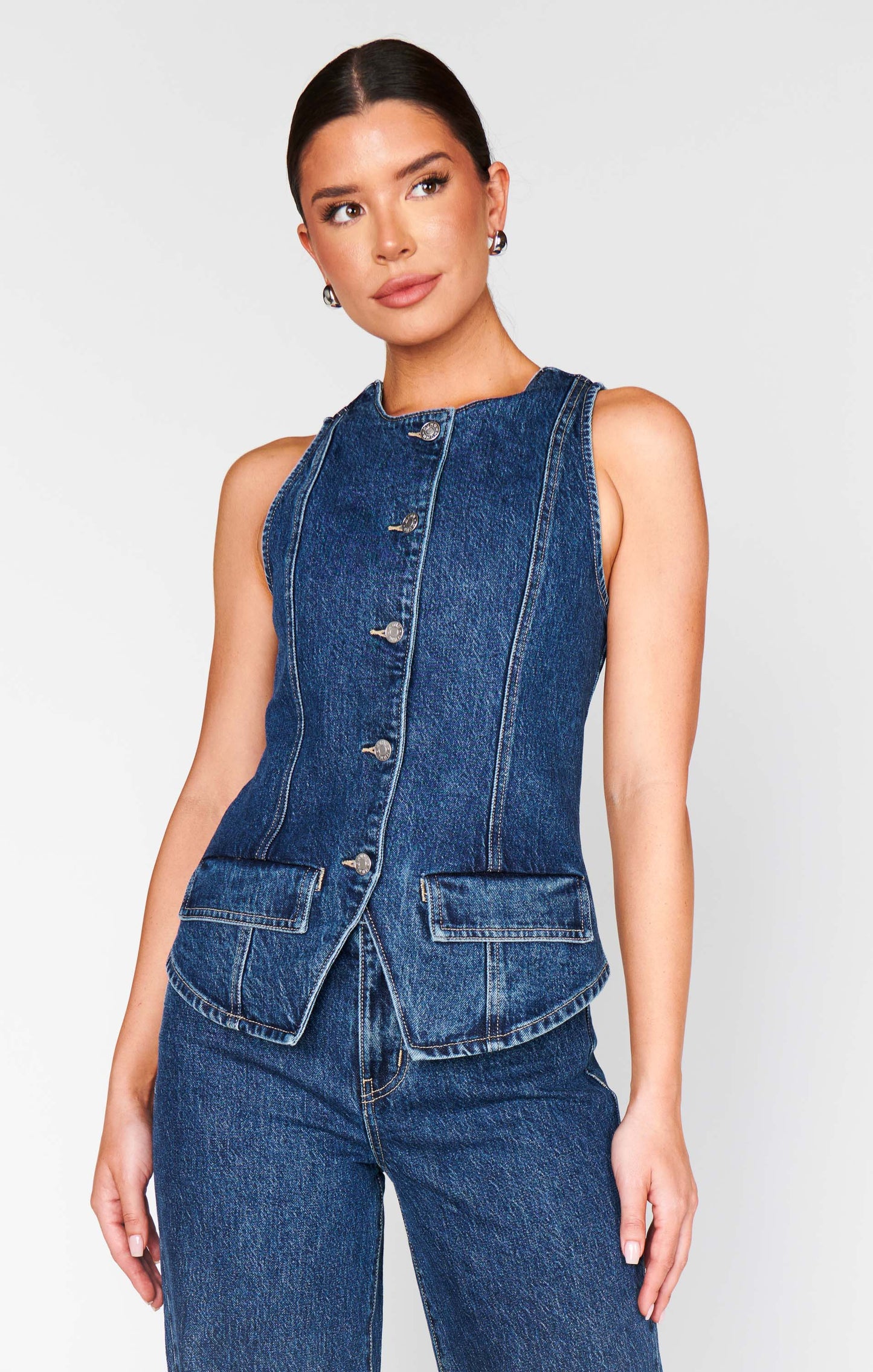 Midland Vest Top ~ Deep Well Indigo