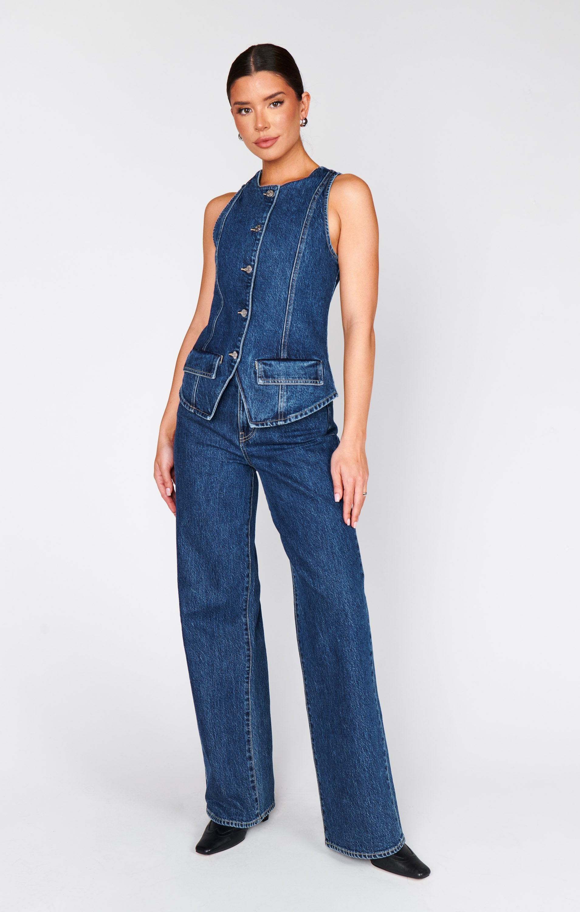 Midland Vest Top ~ Deep Well Indigo