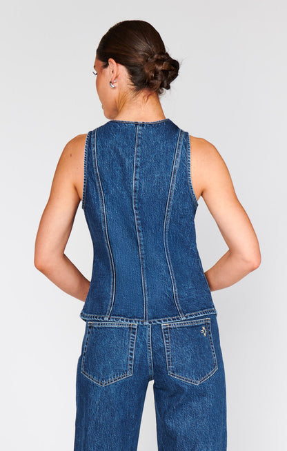 Midland Vest Top ~ Deep Well Indigo
